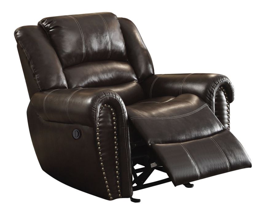 Homelegance 9668BRW glider leather recliner chair