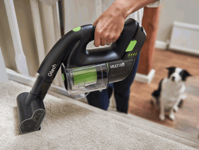 Regular Vacuuming the carpet stairs