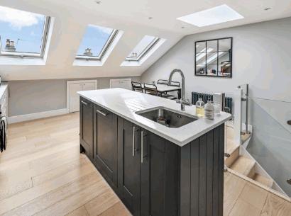 A Mansard Loft Conversion with kitchen