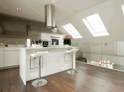 A Roof Light Loft Conversion with kitchen