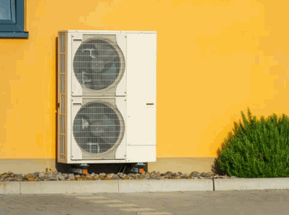 An air source heat pump ASHP